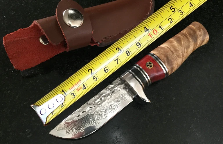 

Damascus Tactical Small Fixed Knives,Wooden Handle Camping Survival Knife,Outdoor Tools Hunting Knife.