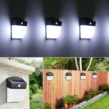 24 светодиода беспроводной солнечный светильник солнечной энергии PIR датчик движения Открытый водонепроницаемый для уличного сада безопасности настенный светильник с 4 режимами