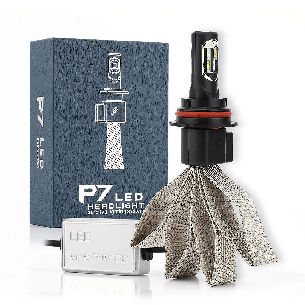 

2 X 9007/HB5 Hi/Lo LED Headlight Bulb 30W 4800LM DC 9V-30V Purple Copper Waterproof IP68 6000K 360 Degree Beam for P7 Car Truck