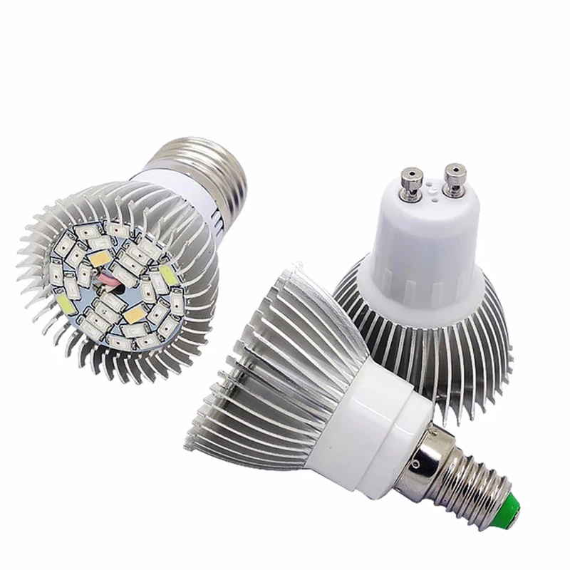 

Full Spectrum LED Grow Light E27 Growing Lamp GU10 E14 Bulb 18 28LEDs 18W 28W Plant Lamp AC85-265V for Greenhouse Flower Fruits