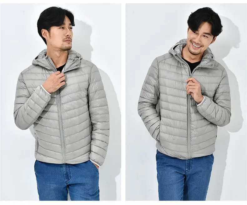 90% White Duck Down Jacket Men Winter Ultralight Light Hooded Male Parka Coat Man Brand Clothing Muls High Quality Outwear MD707-09