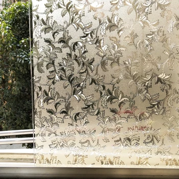 

60*400 Cm Static Cling PVC (self adhesive vinyl window film) Stained Glass Effect Gold Leaf Decorative glass sticker for Home