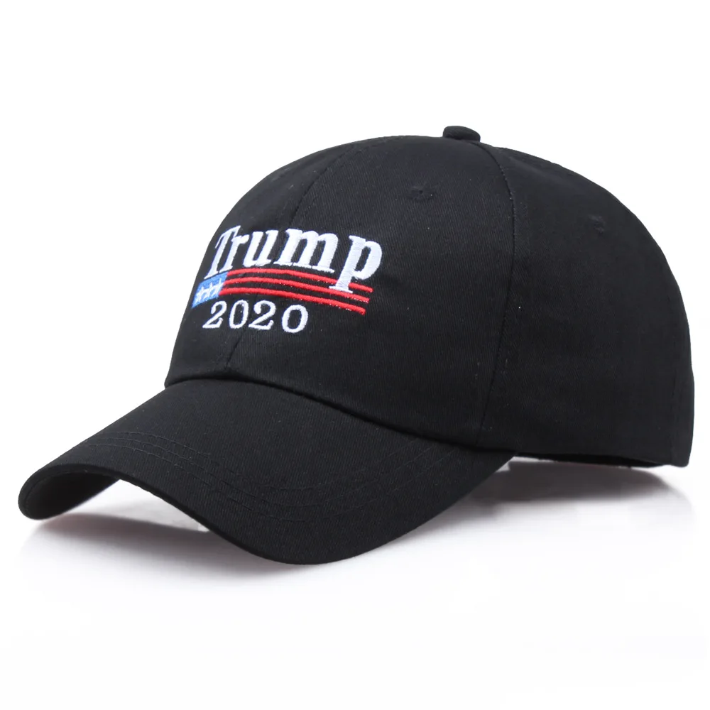 Красная бейсболка Дональда Трампа, шапка с вышивкой американского флага, товары для американской акции - Цвет: Trump 2020 black