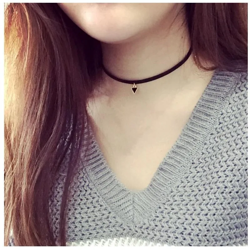 

Cowboy Accessories Jewlery 2019 Hot Black Collar Neck Chain Sexy Geometry Round Clavicle Wild Choker Necklace