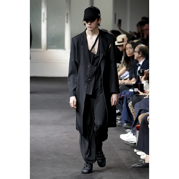 

Stylish men's trenchcoat coat show style hand-made holes. S-6XL!!