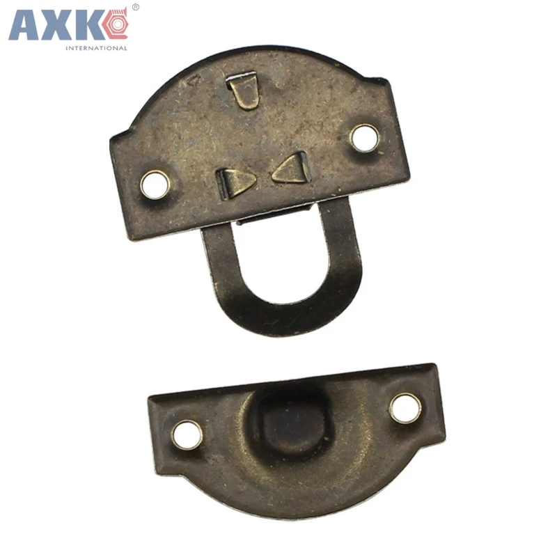 AXK 30x25mm Antique Metal Lock Catch Curved Buckle Gold Horn Lock Clasp
