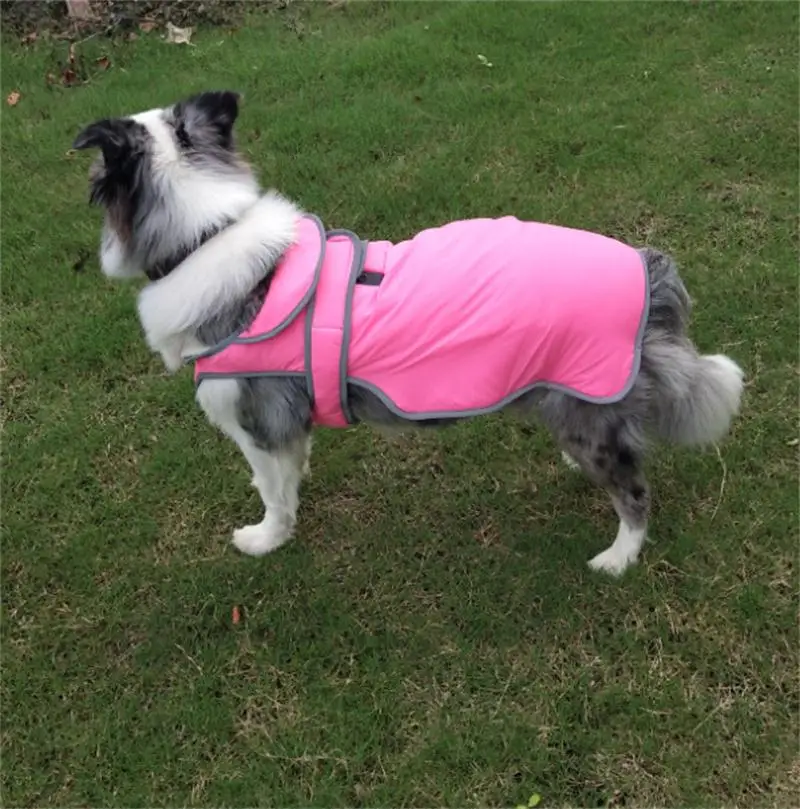 Одежда для собак на осень и зиму, куртка для собак с отворотом, Теплая Одежда для питомцев из полиэстера, светоотражающая куртка для собак, жилет для маленьких и средних собак, S-XXL