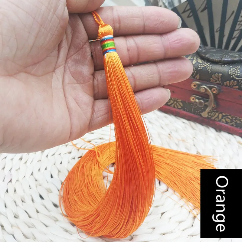 2 шт. 33 см очень длинная оплетка кисточка DIY Ювелирные изделия домашний текстильный занавес одежда декоративная изготовление талисманы Подвески Ремесло кисточки - Цвет: Orange