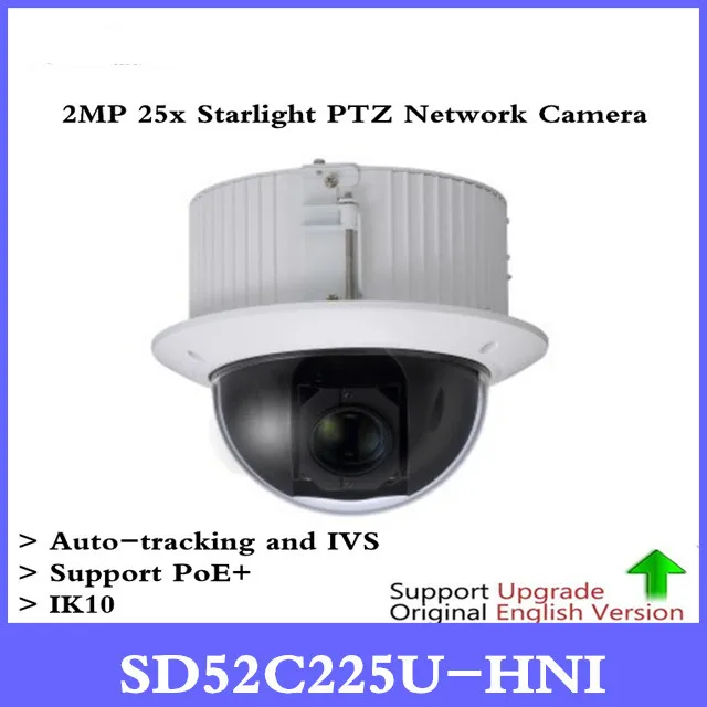 

DH SD52C225U-HNI 2MP 25x Starlight PTZ Network Camera Support PoE+ Auto-tracking and IVS IK10 Free DHL shipping