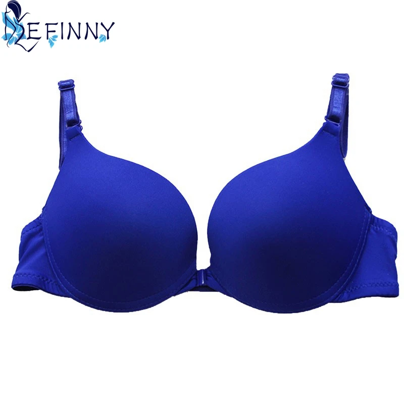 

2018 Sexy Women Front Buckled Glamorous Underwear 3/4 Cup Seamless Push Up Bra Newest Girl 6 Colors Backless Seamless Lingerie