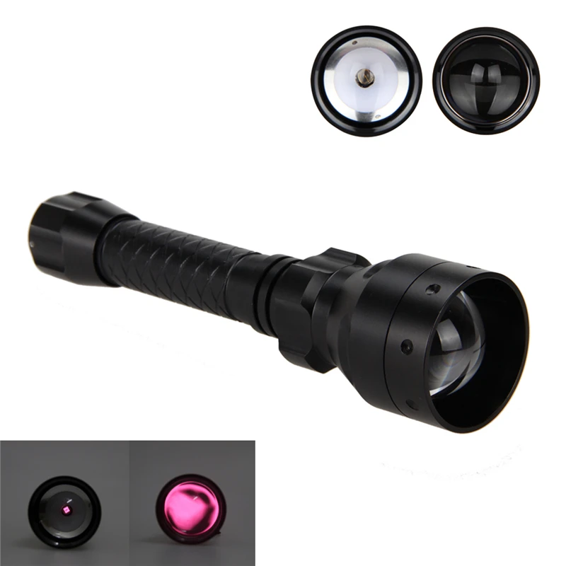 Noturna de Alta Qualidade de Longo Bateria plus Carregador plus Montar Preto plus 18650 com Zoom Ajustável ir de Visão Luz Infravermelha Caça 850nm Alcance Tocha 8 Cheap Lanternas