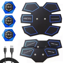 USB Перезаряжаемый EMS стимулятор мышц, тренажер для мышц живота, Электрический массажер для коррекции фигуры, пластырь для похудения, Вибратор