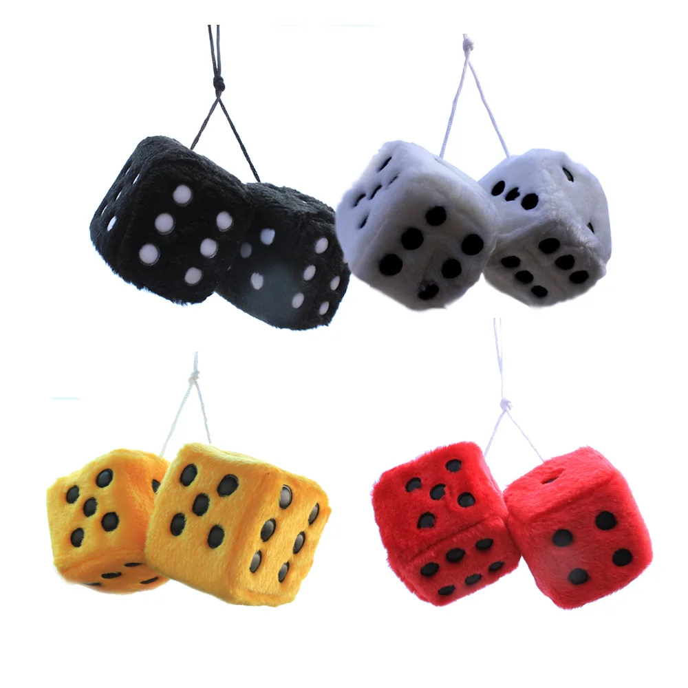 

Car Pendant Plush Dice Craps JDM Automobiles Rear View Mirror Charms Hanging Suspension Ornaments Decoration Random