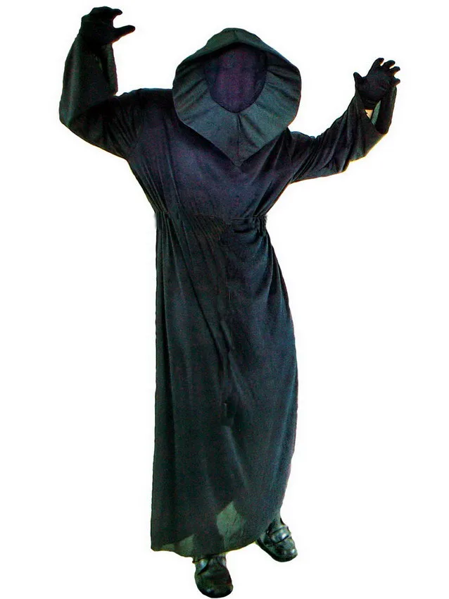 Free Shipping Halloween Costumes Black Robe for Men Halloween Ghost
