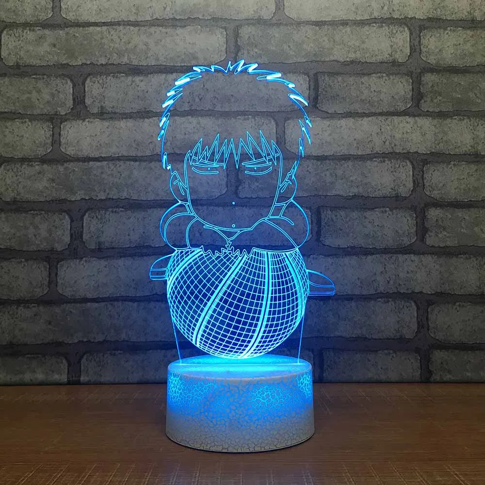 Домашний Декор Дети сна ночник 3D Led Usb акрил Баскетбол Мальчик форма сенсорная кнопка настольная лампа 7 цветов изменить освещение подарок