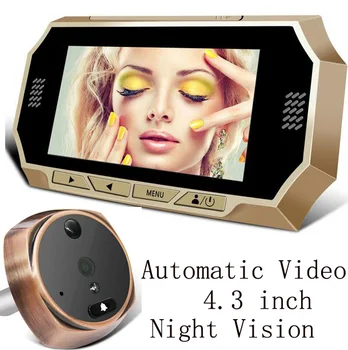 

4.3" LCD Color Screen Doorbell Viewer Digital Door Peephole Viewer Camera Door Eye Video record 160 Degrees Night vision