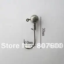 Неокрашенный круглый Рыбалка привести джиг-головки крюк 1/8 унц. 45 шт./лот