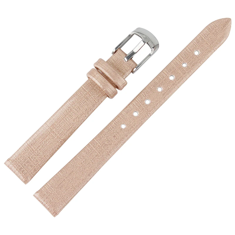 Ремешок для часов из натуральной коровьей кожи мужские часы женские модные браслет ремешок 12 мм - Цвет ремешка: Золотой