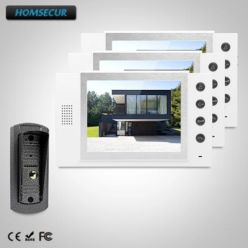 

HOMSECUR 8" Video&Audio Smart Doorbell with Dual-way Intercom 1C3M for Apartment TC041 + TM801-W
