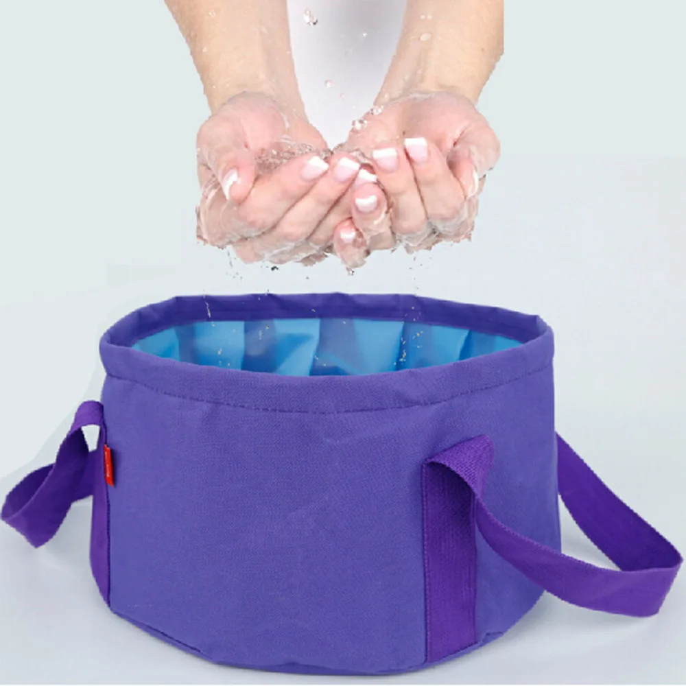 15L plegable portátil de viaje al aire libre plegable de Camping lavabo cuenco fregadero bolsa de lavado Cubo de baño de pie