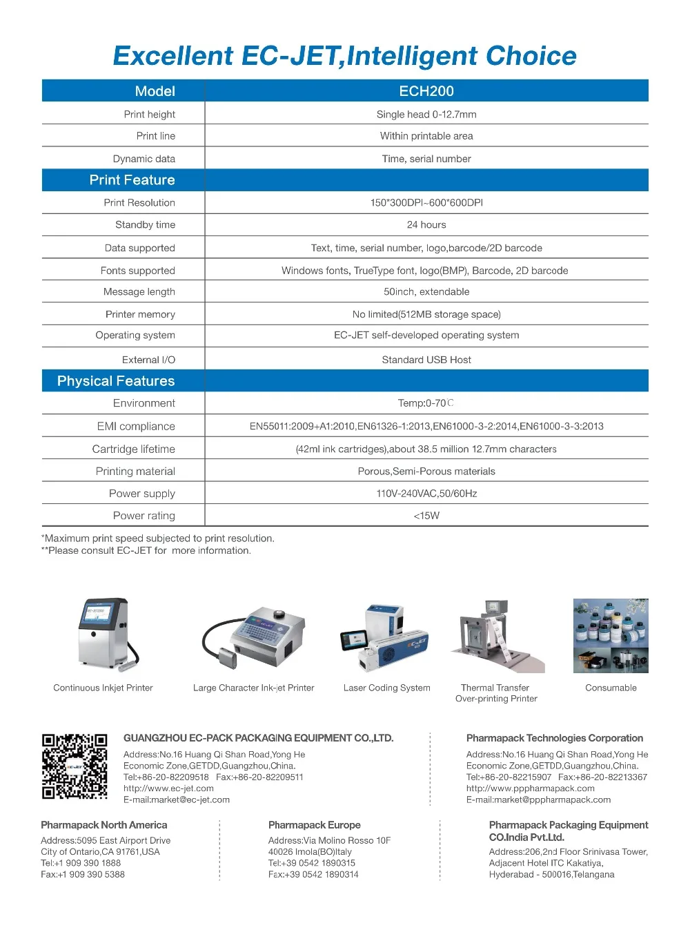 EC-JET простота в эксплуатации автоматическая мини/портативный/ручной высокого Разрешение струйный принтер Inkjet для промышленной печати(ECH200