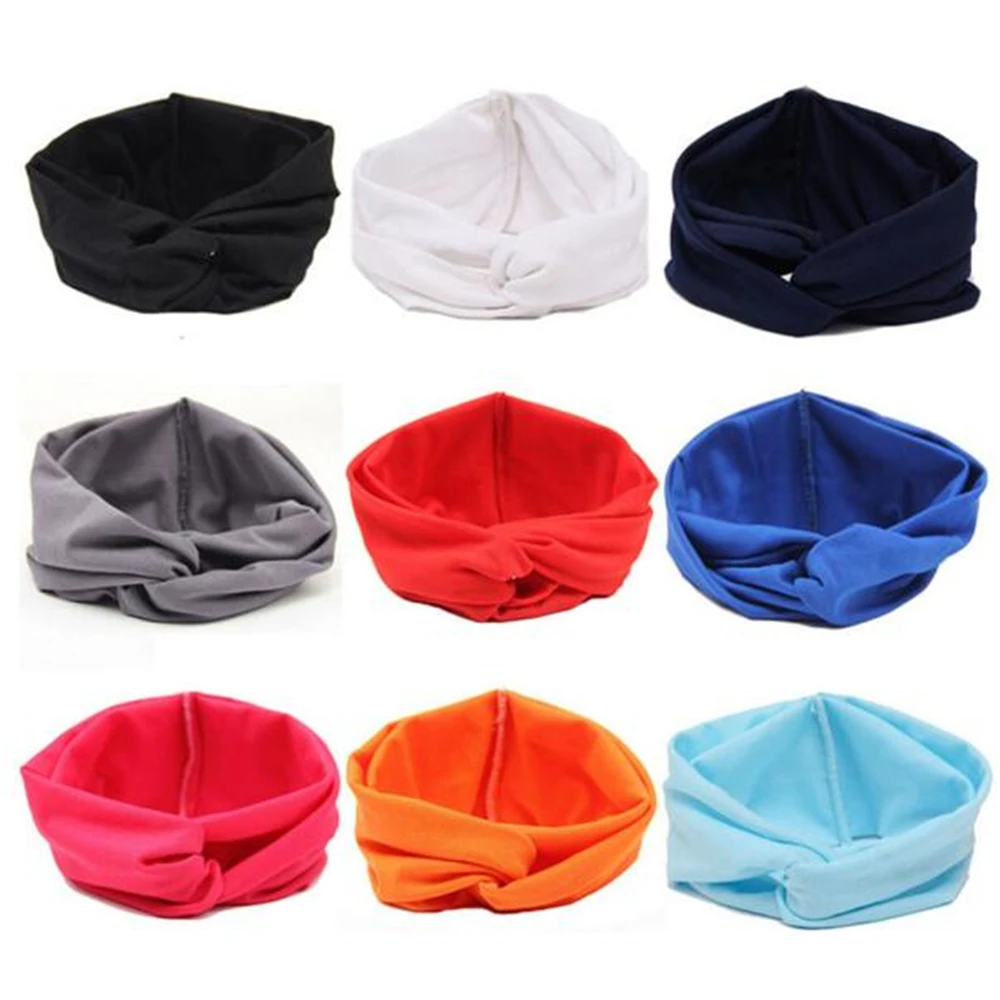 

Women Fashion Wide Solid Headband Hair Accessories For Women Decoration The New 2018 Black Blue Gray Hot Pink Navy Orange Red