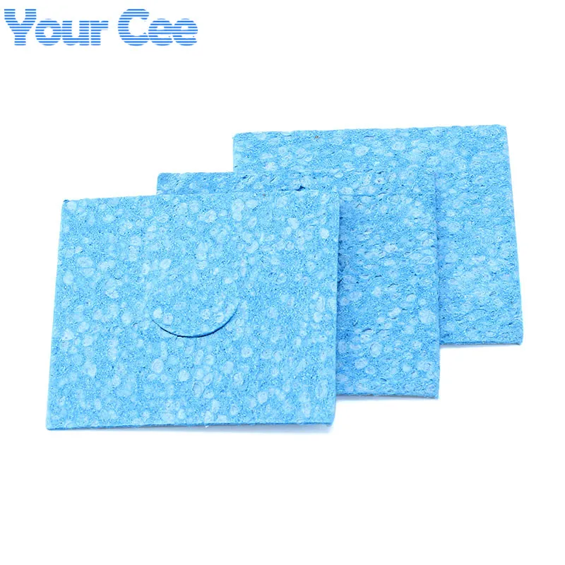 

10 pcs 6*6CM Blue High Temperature Resistant Heatstable Soldering Iron Solder Tip Welding Cleaning Sponge Remove Tin