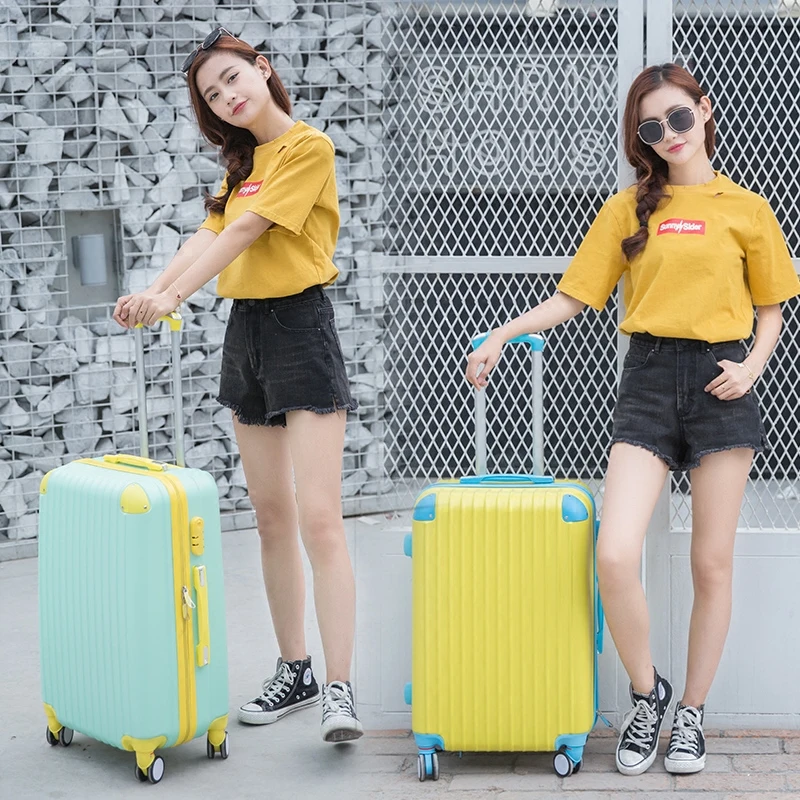 Модный чемодан на колесиках, Женский Дорожный чемодан, универсальный колесный чемодан на колесах из АБС, 2" 24" дюймов Hardcase Box