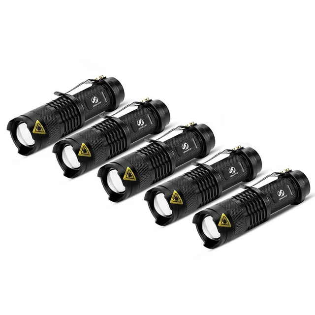 5 Pack wholesale Mini powerful led flashlight Q5 2000 Lumens torch 5