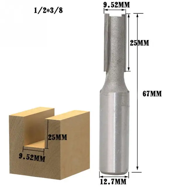 1/4″ 1/2″ Straight Knife Shank Trim Router Bits for Wood Trimming Cutters with Bearing Woodworking Tool Endmill Milling Cutter