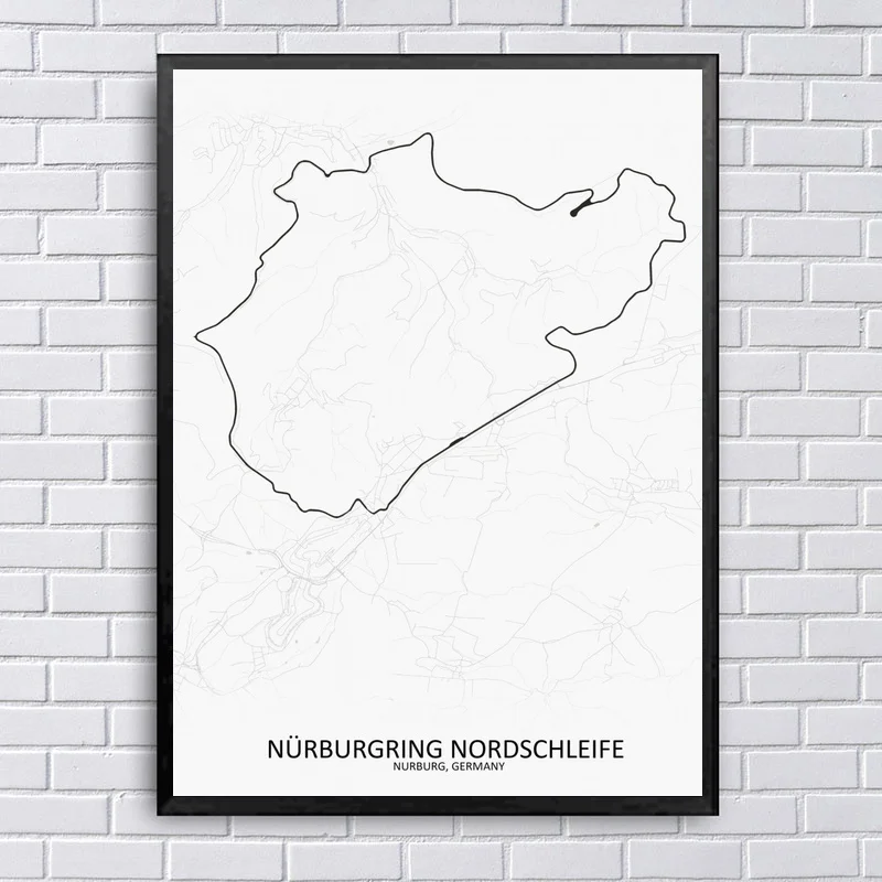

Nurburgring Nordschleife Art Canvas Painting Nordic Posters and Prints Wall Pictures for Living Room