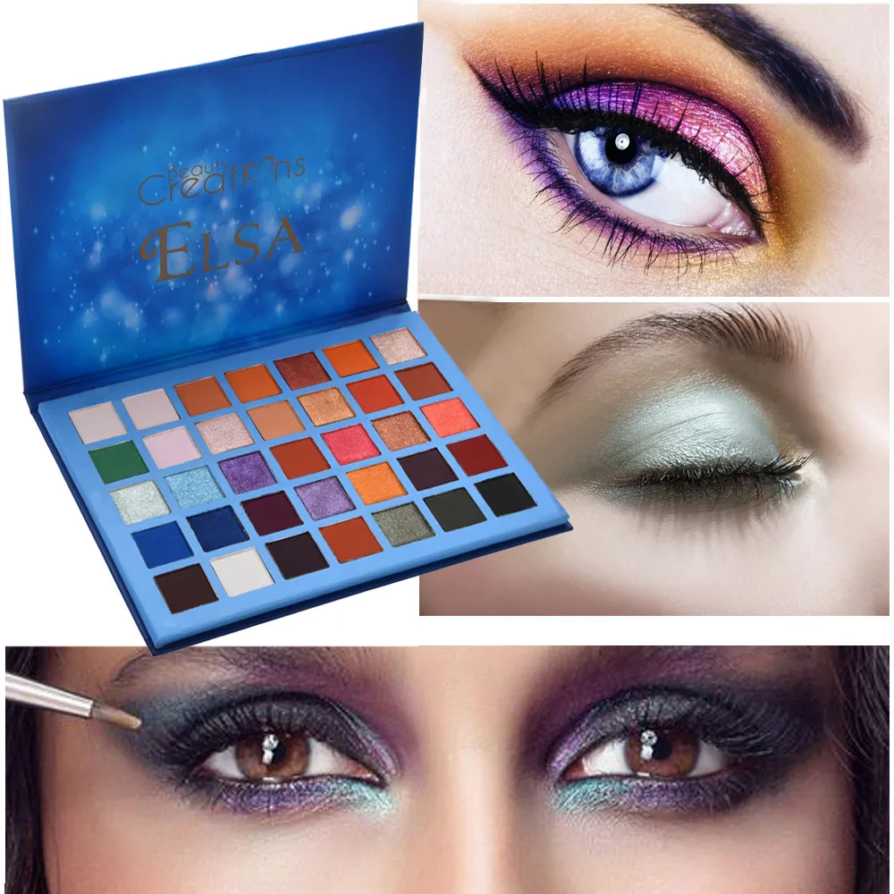 

35 colors blue marble starry pearl matte eyeshadow tray Cosmetic Powder Eyeshadow Palette Makeup Natural Shimmer Matt Set .