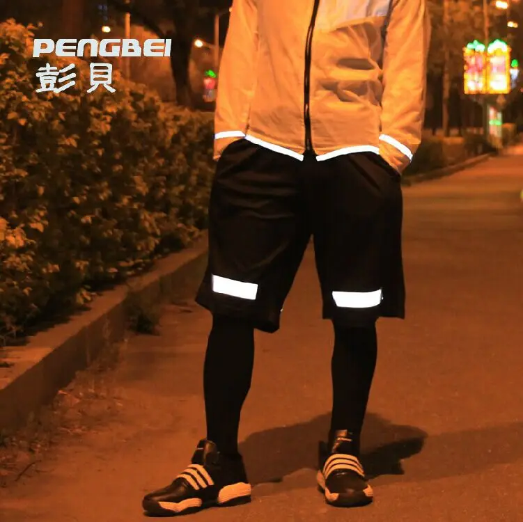 

Mens running shorts B-BAY Dance Reflective strips Slacks Hip Hop Baggy Harem Sweatpants shorts large size