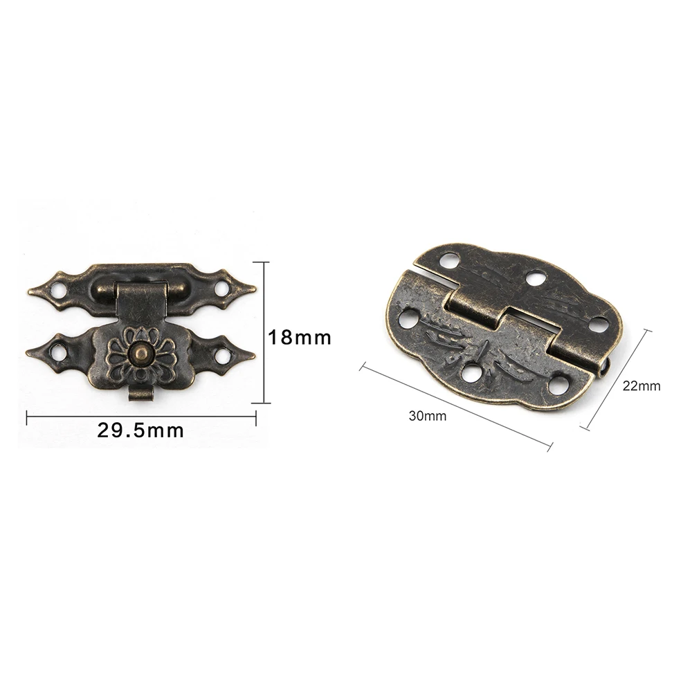 15pcs/set Antique Drawer Wood Box Cabinet Door Hasp Lock Hook Latch Butterfly Hinges For Jewellery Fittings Furniture Decorative 15pcs/set Antique Drawer Wood Box Cabinet Door Hasp Lock Hook Latch Butterfly Hinges For Jewellery Fittings Furniture Decorative
