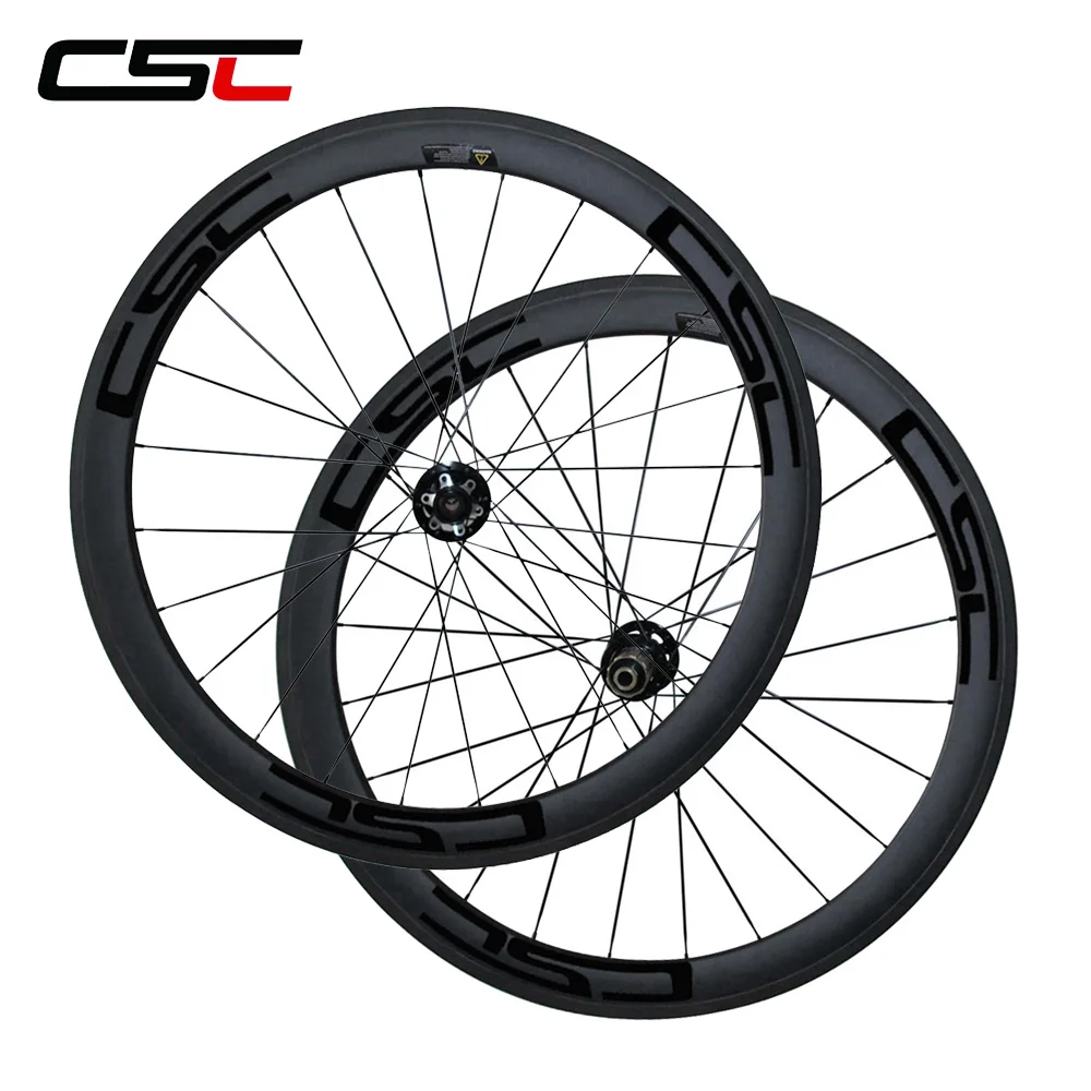 Flash Deal CSC 700C Novatec Disc Brake hub full carbon fiber 50mm clincher 23mm width cyclocross wheels 24/24 holes 1