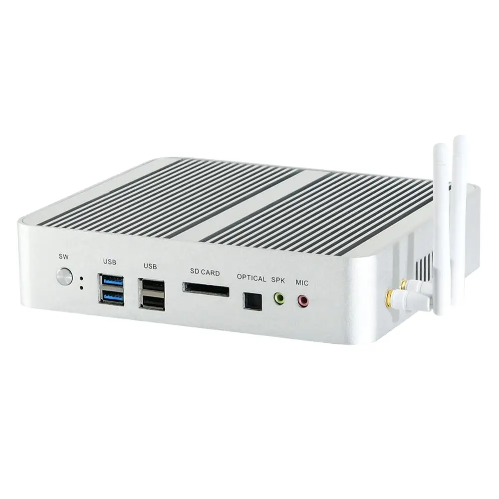 Мини-ПК без вентилятора 4 K, настольные компьютеры, Windows 10 Pro/Linux, Intel Core I5 7260U, [HUNSN BM17L], [DP/HD/2LAN/4USB3. 0/4USB2. 0]