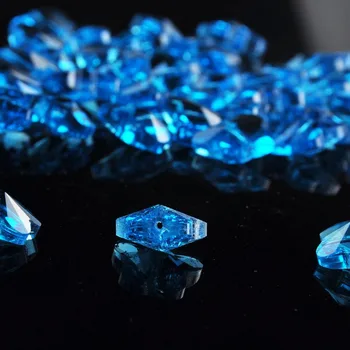 

200pcs Blue Color Cut Glass Crystals Lamp Parts Butterfly Beads Connectors Rainbows Maker 14mm DIY Chandelier Parts