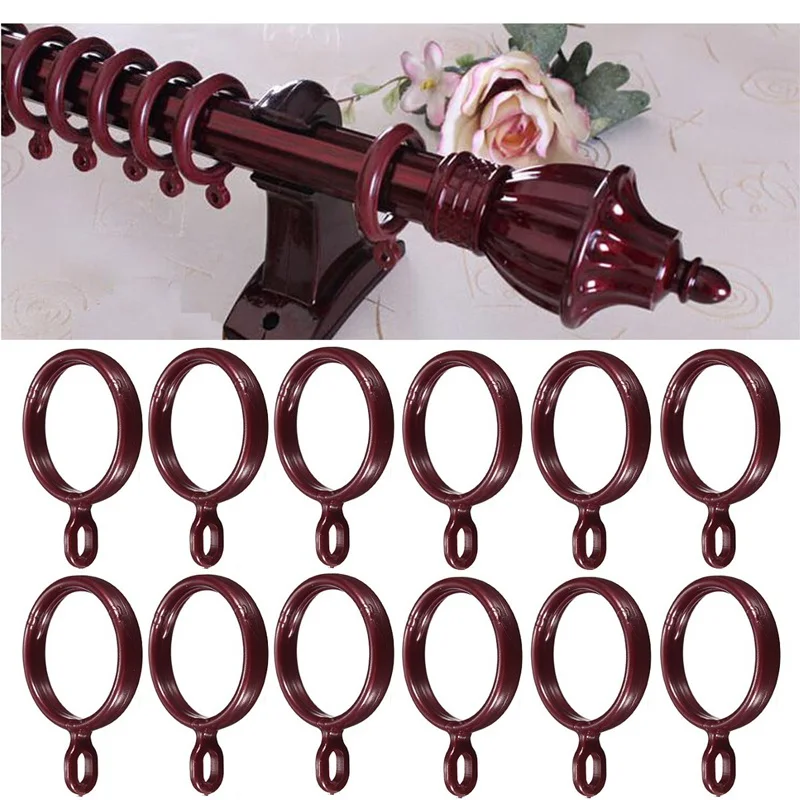 

30pcs/Set Plastic Curtain Ring Shower Curtain Hanging Ring Curtain Pole Rod Drapery With Eyelet For 25~28mm Diameter Curtain Rod