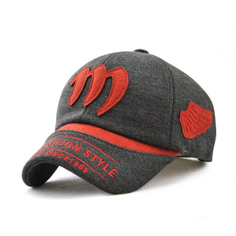 

XEONGKVI Korean Autumn Winter Children Baseball Caps Brand Embroidery Letters M Ear Protection Cotton Hats For Boy And Girl