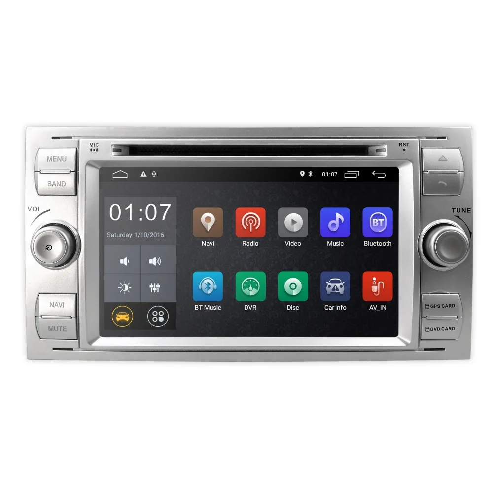 Sale 2 din Android 8.1 GPS Car Radio Tape Recorder Multimedia For Ford Focus 2 3 Mondeo S C Max Fiesta Galaxy head unit DVD Player 4G 3