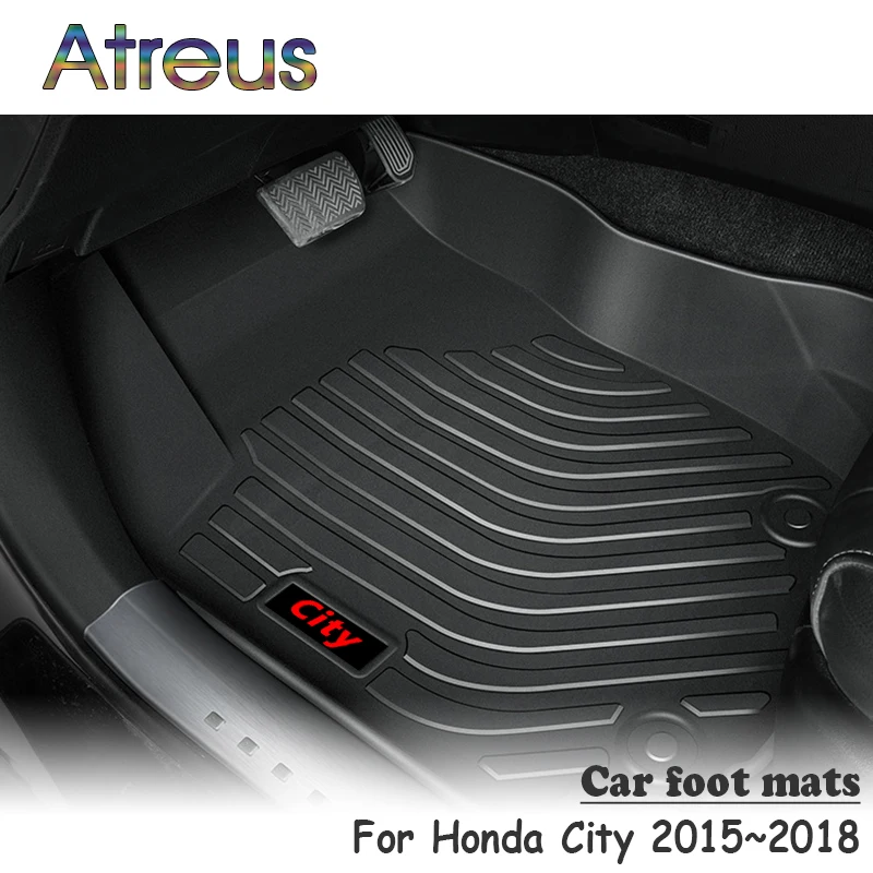 Atreus 1 комплект TPE автомобильный коврик для ног для Honda City Стайлинг багажника автомобильные аксессуары водонепроницаемый ковер