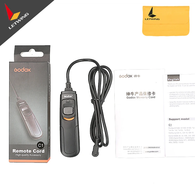 GODOX RC C1 DSLR Remote Control Cord Camera Shutter Release Cable for Canon EOS 700D 650D 600D