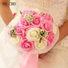 YO CHO – Bouquet de roses artificielles PE, fausses perles, fournitures de mariage, décorations de Festival ► Photo 2/6