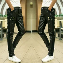 BOU модные тренды культивировать свою мораль мужские кожаные брюки плотный локомотив из полиуретана кожаные брюки и ноги брюки