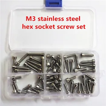 

60pcs m3*6 / 8 / 10 / 12 / 16 / 20 stainless steel hex socket head cap machine screw set / ccessories kit