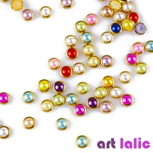 Artlalic оптовые продажи 200 шт 3D сплав для дизайна ногтей Декор Bling Стразы Жемчуг Шарм Блеск Советы DIY 4 м
