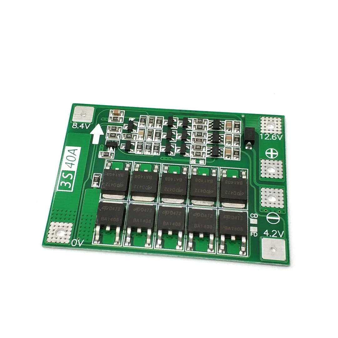 

3S 40A Li-ion Lithium Battery Charger Protection Board PCB BMS For Drill Motor 11.1V 12.6V Lipo Cell Module（Enhanced Version）