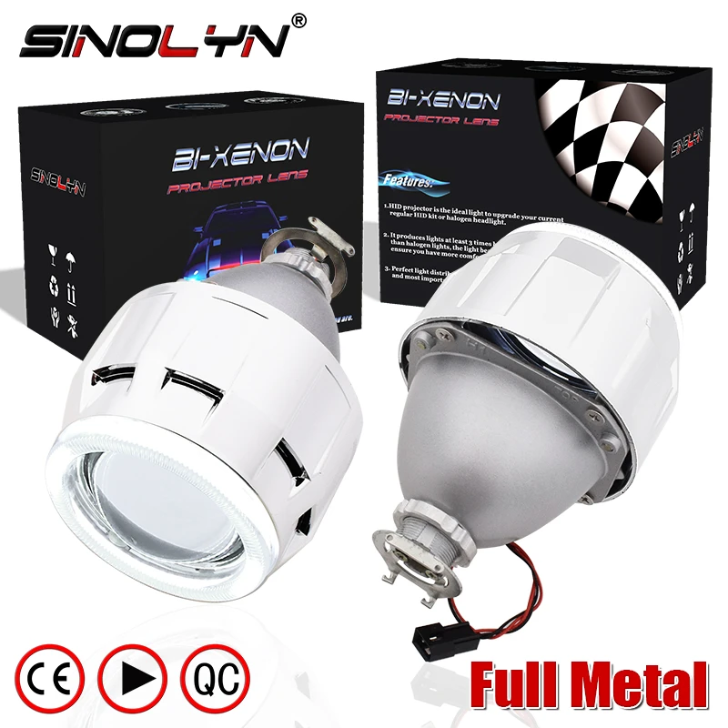 Sinolyn 天使目バイキセノンレンズ 2 5 プロジェクター H1 Hid ヘッドライトレンズハロー悪魔キット H7 ため H4 車アクセサリーレトロフィットスタイル Lens Hid Lens Ledlens Headlight Aliexpress