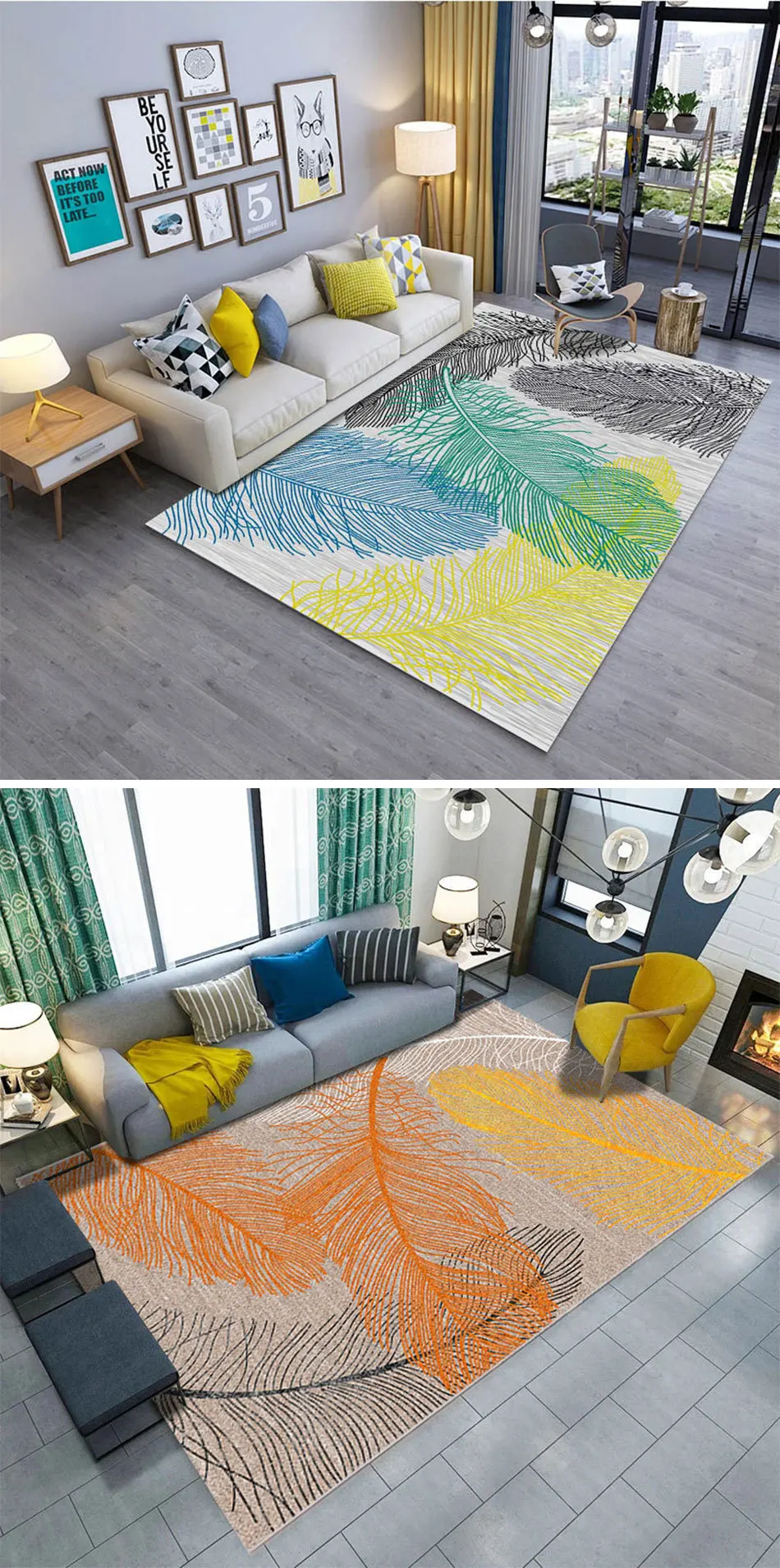 RFWCAK современные перьевые коврики коврик для гостиной коврики противоскользящие большие ковры для гостиной спальни ковры для детской комнаты