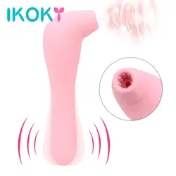 IKOKY присоска оральные ласки сосание стимулятор для сосков фаллоимитатор вибратор секс-игрушки для женщин клитор Вагинальный Массажер G-spot